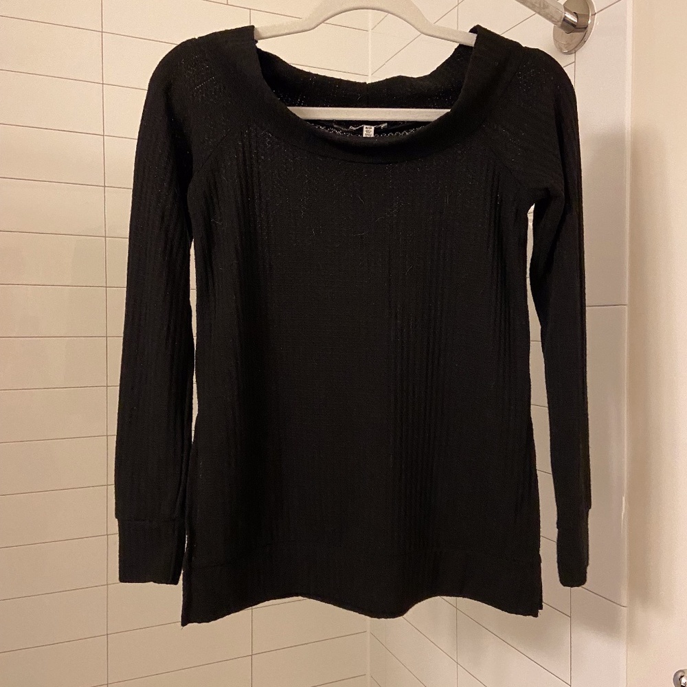 Tobi Black Off-Shoulder Shirt